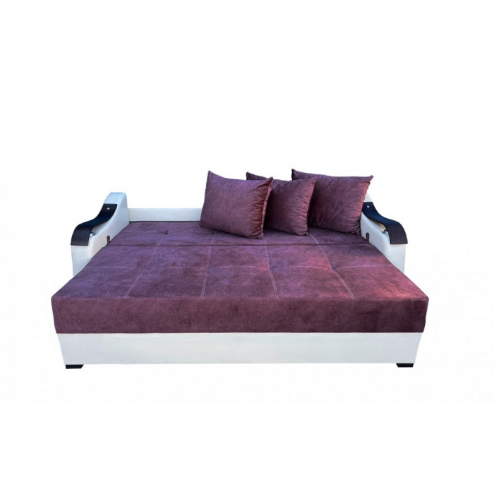 CANAPEA EXTENSIBILA DANA 220x100x75 CM, VISINIU, ALB [2]