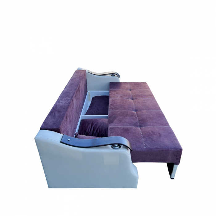 CANAPEA EXTENSIBILA DANA 220x100x75 CM, VISINIU, ALB [4]