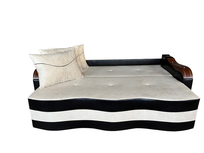 Canapea Extensibila Simona, 225x74x100 Cm, Maro, Crem [2]