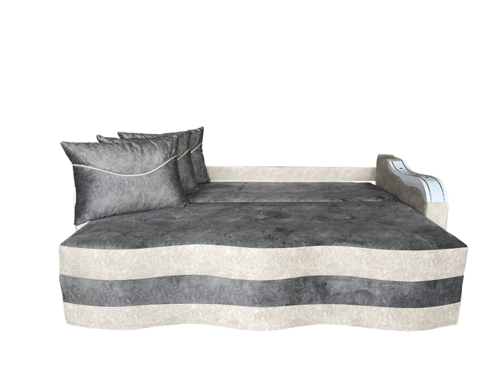 Canapea Extensibila Simona, 225x74x100 Cm, Negru, Alb [2]