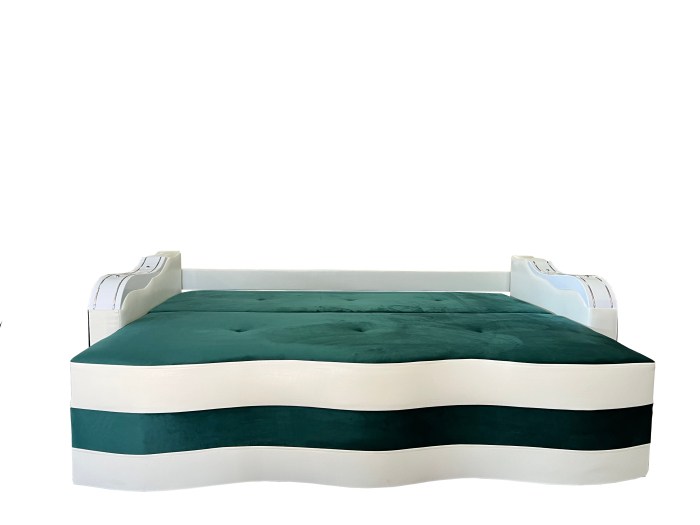 Canapea Extensibila Simona, 225x74x100 Cm, Maro, Crem [3]