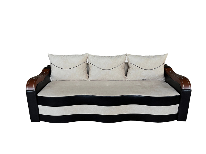 Canapea Extensibila Simona, 225x74x100 Cm, Maro, Crem [1]
