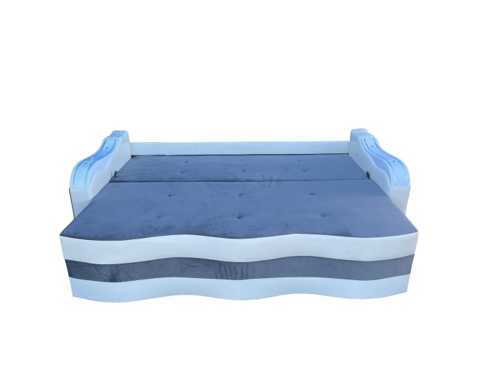 Canapea Extensibila Simona, 225x74x100 Cm, Gri, Crem [3]