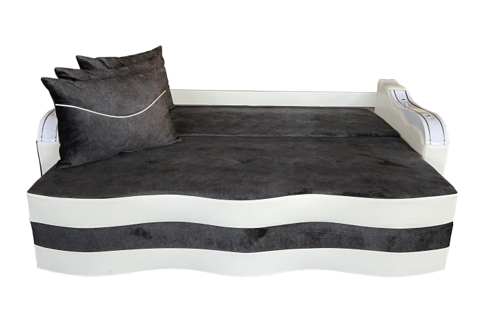 Canapea Extensibila Simona, 225x74x100 Cm, Negru, Alb [2]