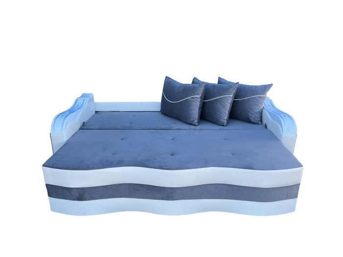 Canapea Extensibila Simona, 225x74x100 Cm, Gri, Crem [2]