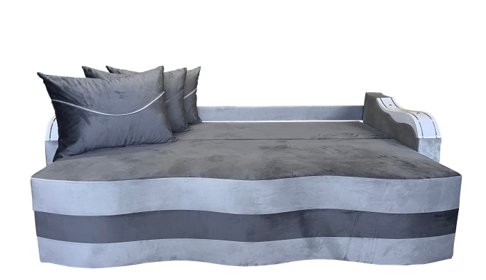 Canapea Extensibila Simona, 225x74x100 Cm, Maro, Crem [2]