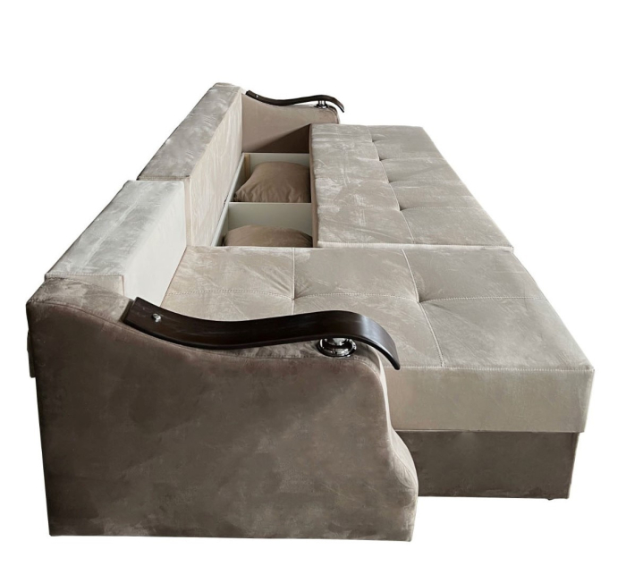 Coltar Extensibil Dana, 300X145X70 Cm, Crem, Maro [5]