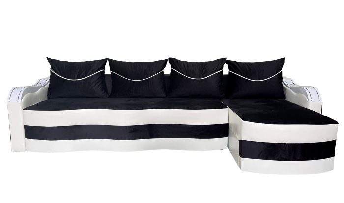 Coltar Extensibil Simona, 300X145X70 Cm, Gri, Alb [1]