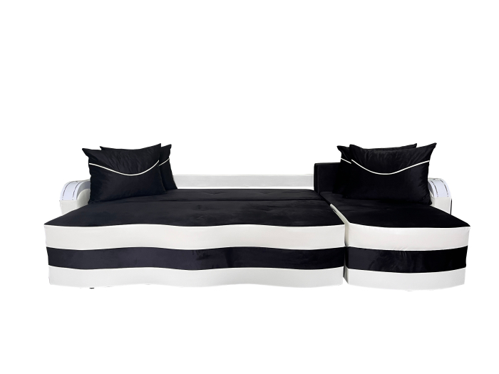 Coltar Extensibil Simona, 300X145X70 Cm, Velvet Maro, Wenge [2]