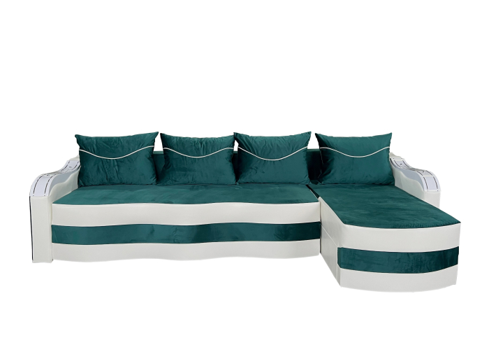Coltar Extensibil Simona, 300X145X70 Cm, Negru, Alb [1]