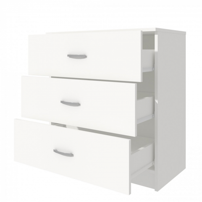 Comoda 3 sertare ro,72x40x79 cm, Alb [5]