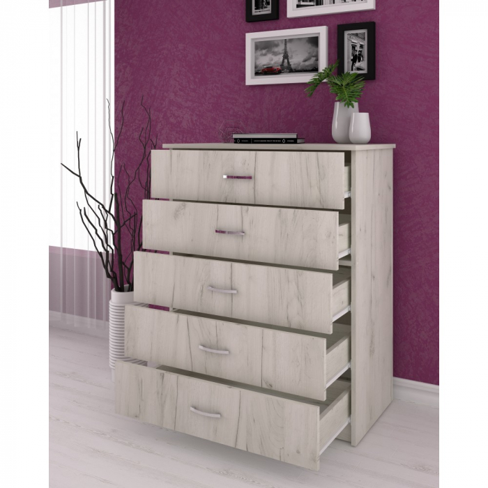 Comoda 5 sertare, 72x40x90cm, stejar k001 [2]