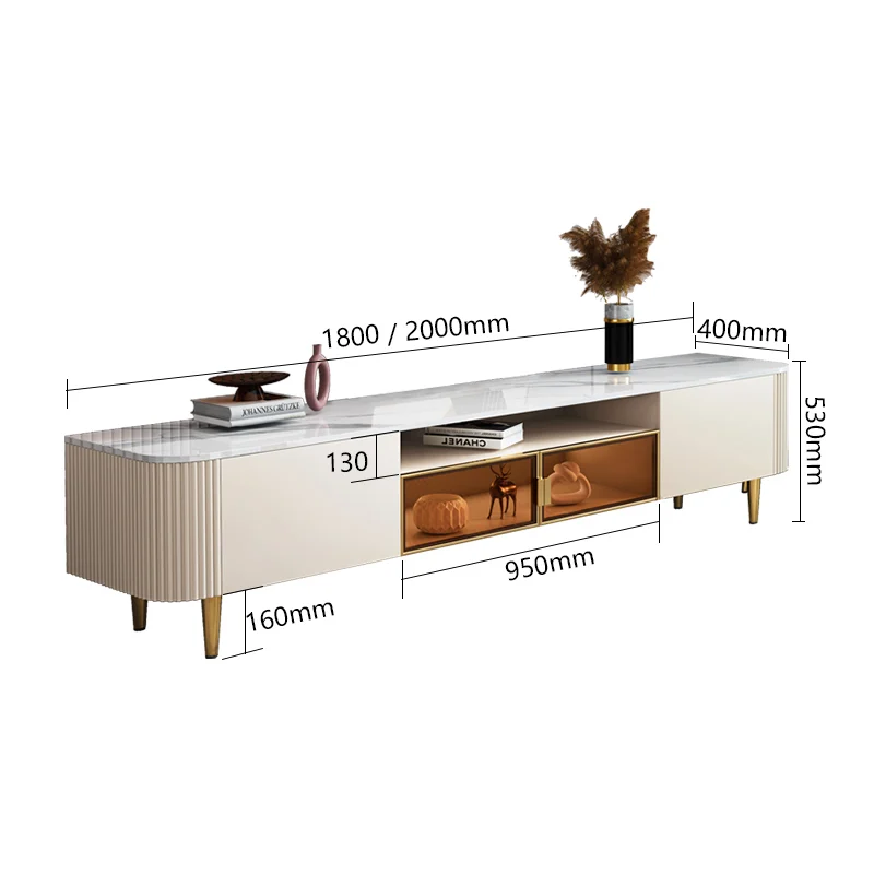 Comoda Akos 200*40*53cm MDF+ Marmura [2]