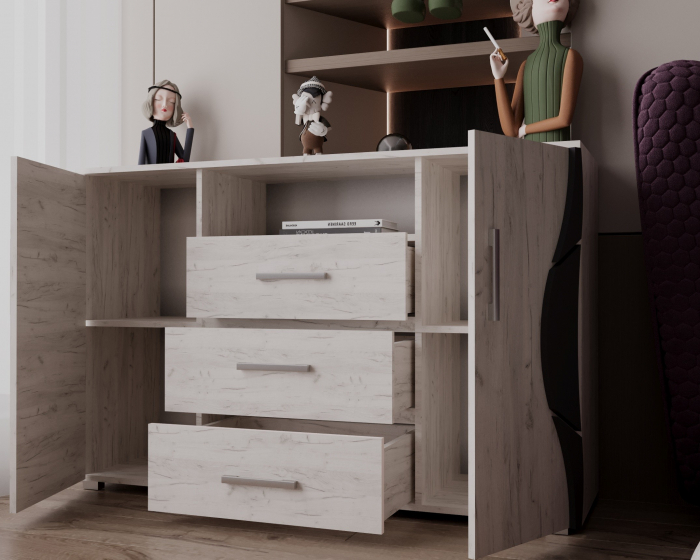 Comoda Laguna RO, 135x40x84 cm, Stejar K001 [3]