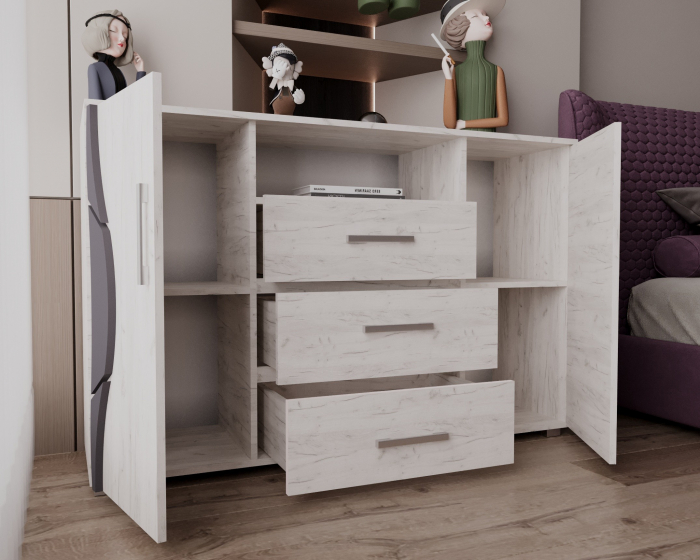 Comoda Laguna RO, 135x40x84 cm, Stejar K001 [2]