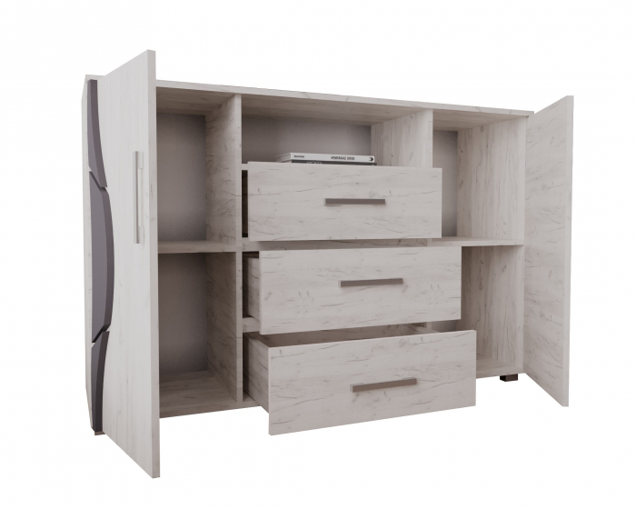 Comoda Laguna RO, 135x40x84 cm, Stejar K001 [4]