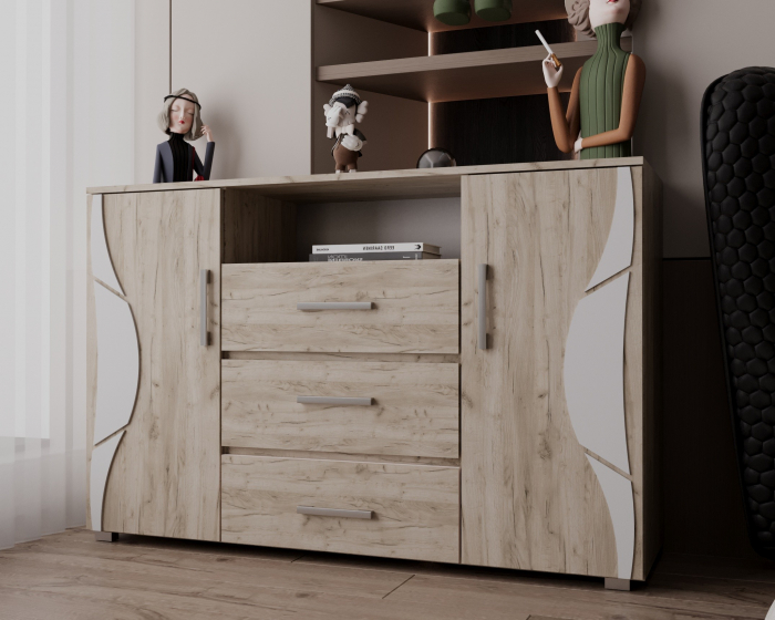 Comoda Laguna RO, 135x40x84 cm, Stejar K002 [1]