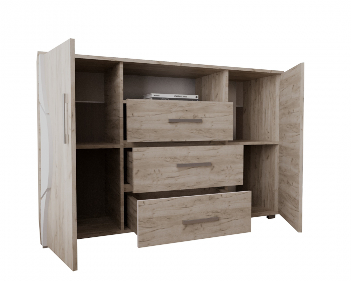 Comoda Laguna RO, 135x40x84 cm, Stejar K002 [4]