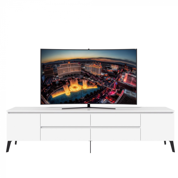 Comoda MP1, 220x40x55 cm, alb acril [4]