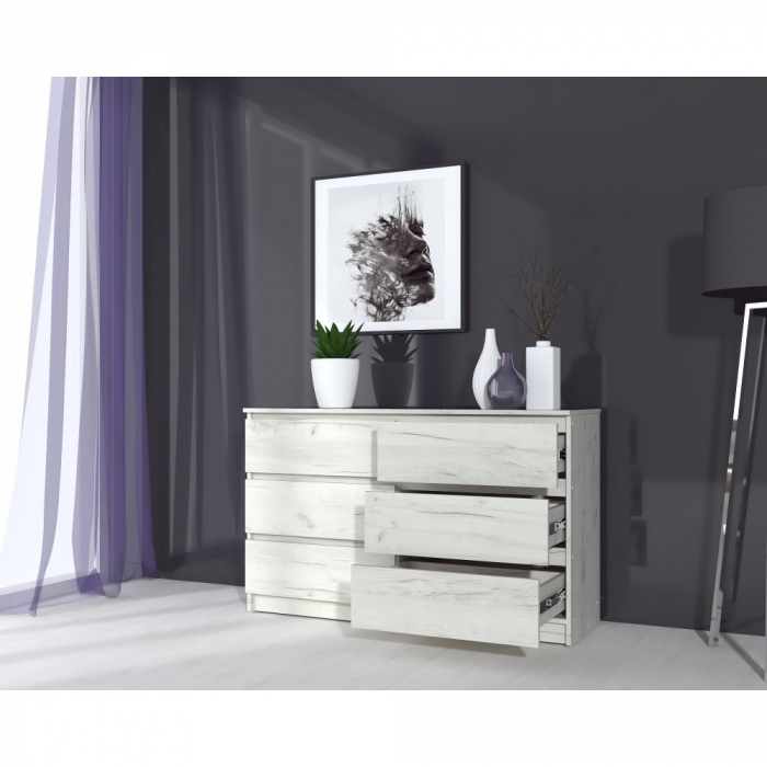 Comoda MP6 6S,130x44x80 cm, Stejar K001 [2]