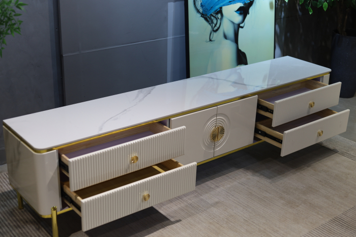 COMODA TV VEGAS MDF ALB LUCIOS 200x39x46 cm [6]