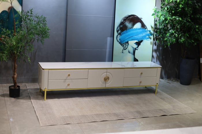 COMODA TV VEGAS MDF ALB LUCIOS 200x39x46 cm [1]