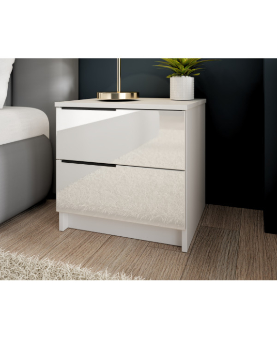 Dormitor Prestige 3U cu pat tapitat - acril alb [5]