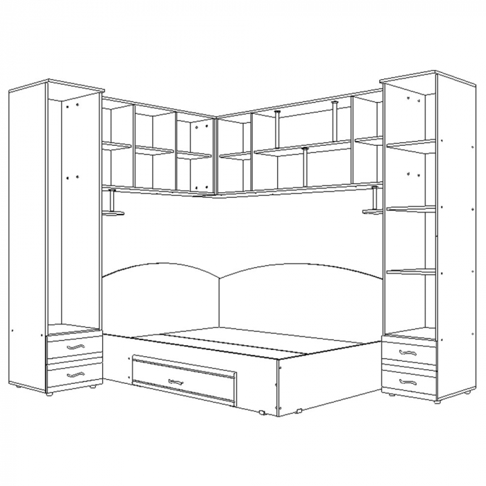 Dormitor Tineret Colt S, fag+cires 187x51/247x200cm [2]