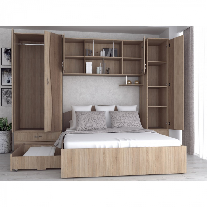 Dormitor Tineret cu D2 - Sonoma/Trufe [2]