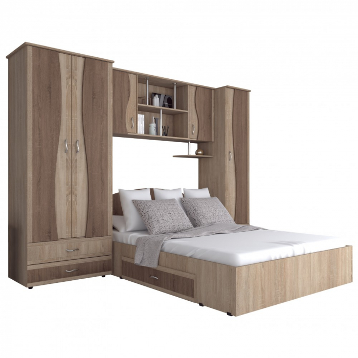 Dormitor Tineret cu D2 - Sonoma/Trufe [3]