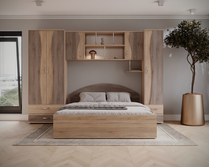 Dormitor Tineret cu D2 - Sonoma/Trufe [3]