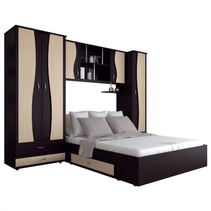 Dormitor Tineret cu D2 WENGE+MESTEACAN [4]