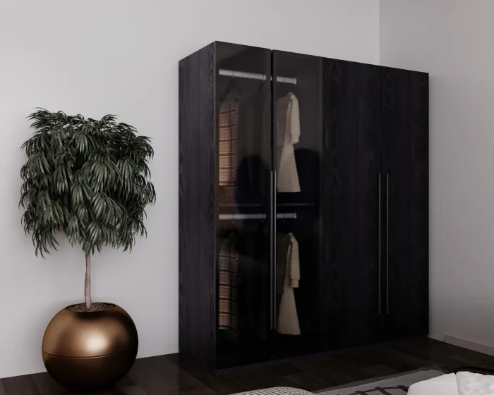 Dressing modern SAN REMO NEGRU cu iluminare LED – 160x200x60 cm [4]