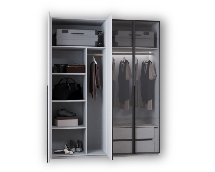 DRESSING TEMPO GRI  LED 180x60x200cm [8]