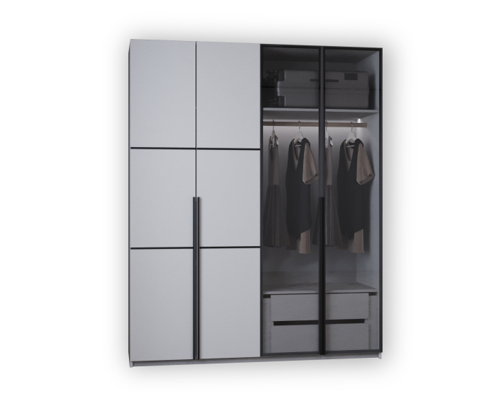 DRESSING TEMPO GRI  LED 180x60x200cm [7]