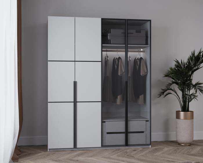 DRESSING TEMPO GRI  LED 180x60x200cm [3]