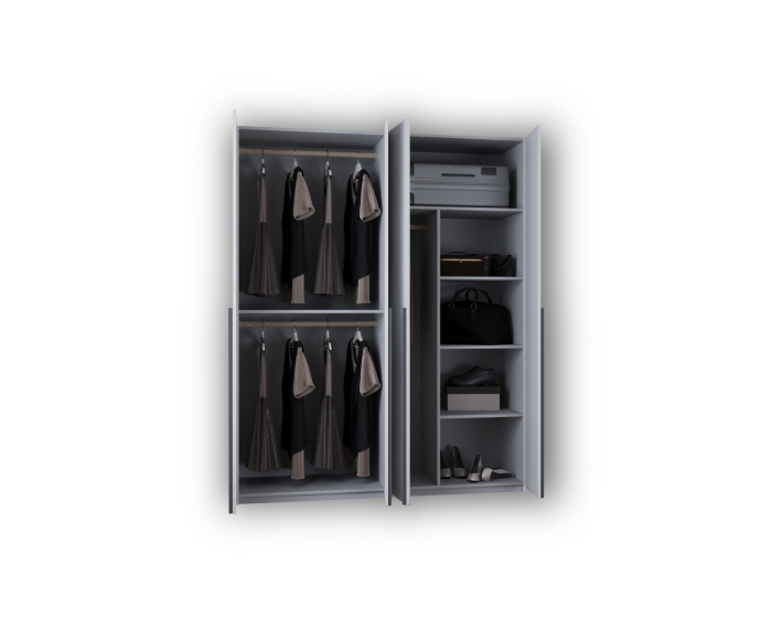 DRESSING WINSTON ALB 160x60x200cm,  LED, PAL 18mm [8]