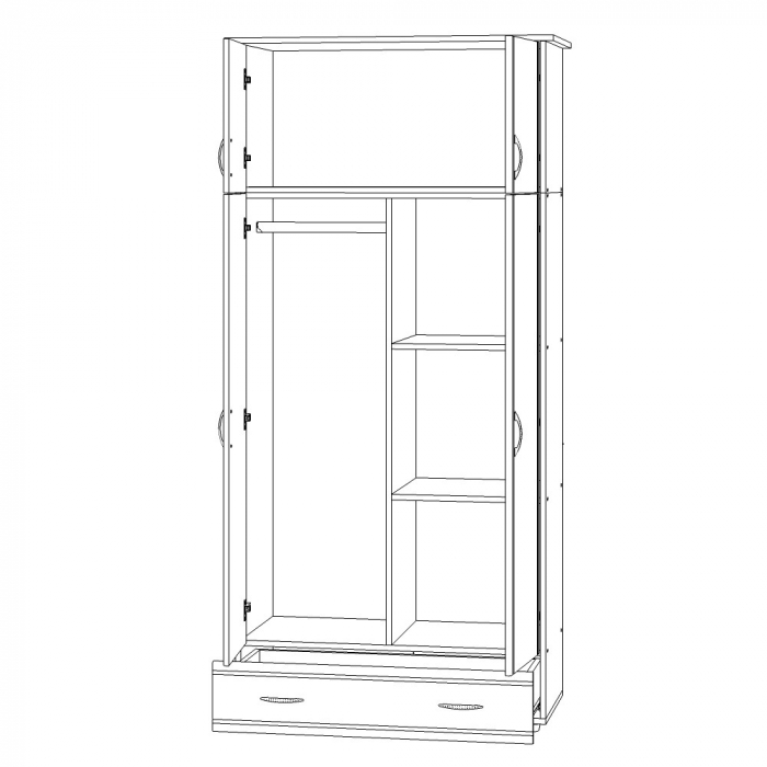 Dulap 2 USI SOFT, 95x51x203cm, sonoma [4]