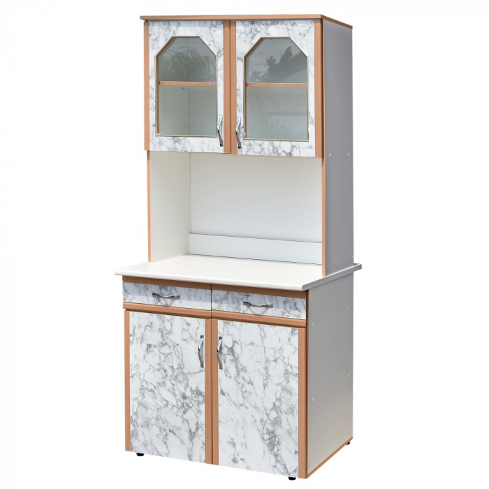 Dulap 90 pal, alb+pietra bianco 91x33/60x197cm [1]