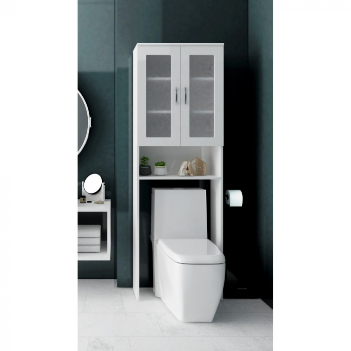 Dulap baie 2u, 60x22x190cm, Alb [3]