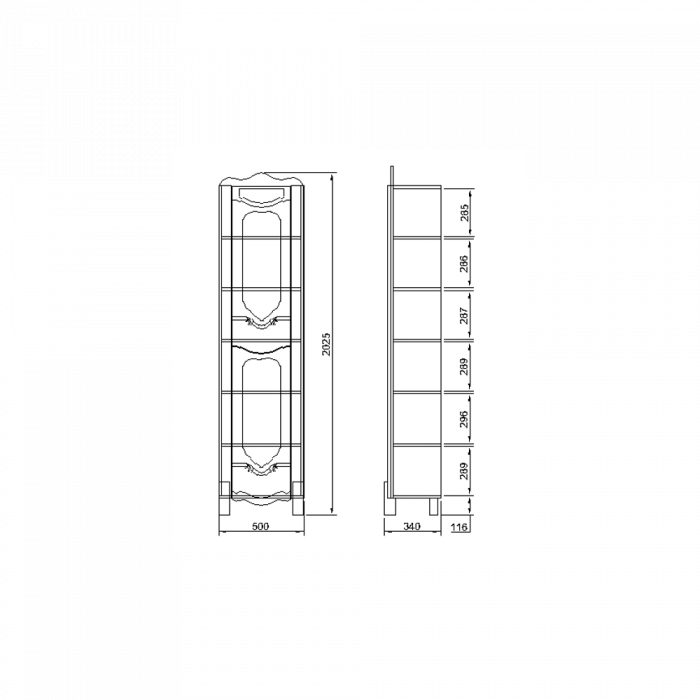 Dulap baie Venice, 50x202x34cm, Stejar [2]