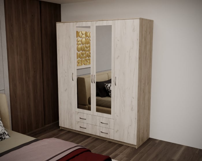 Dulap Garmonia 4U, 160x50x200 cm, stejar k001+k002 [1]