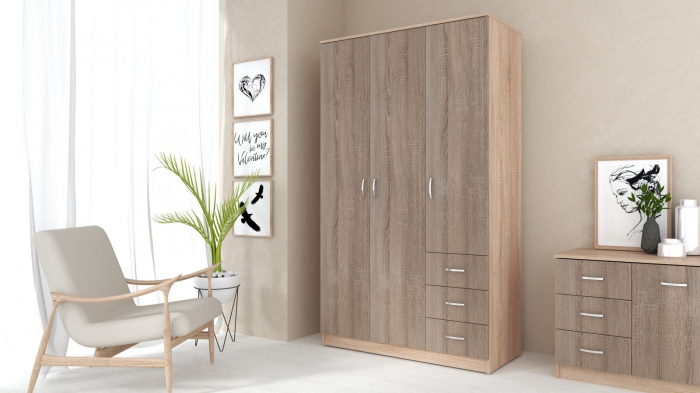 Dulap Ionut, 120x50x200 cm, sonoma/trufe [1]