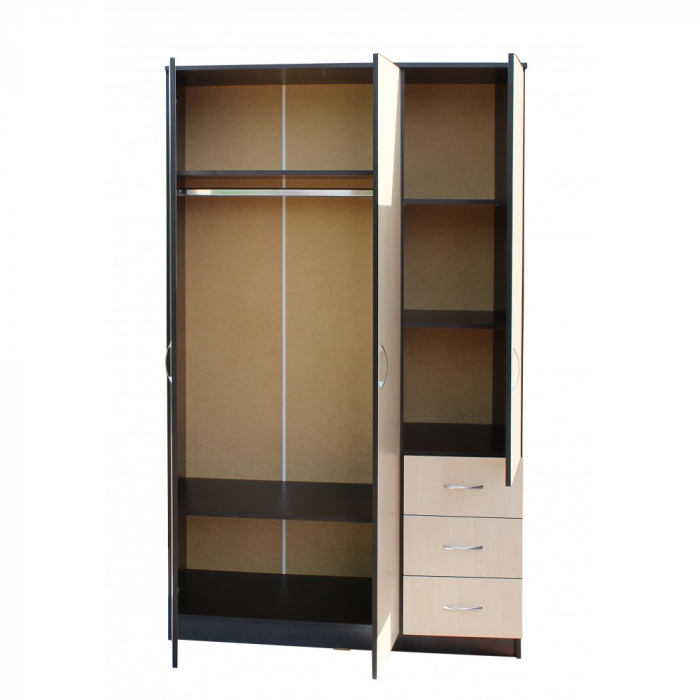 Dulap Ionut,120x50x200 cm, wenge/mesteacan [3]