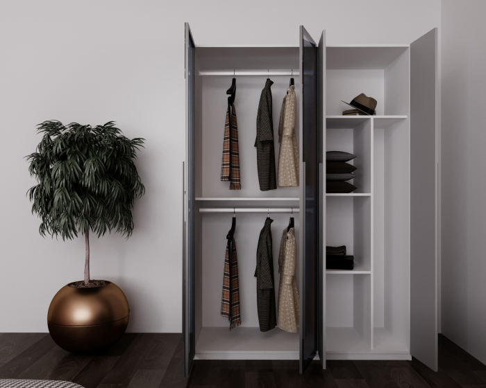 DULAP MONTREAL MDF CULOARE GRI 140x200x55 [3]