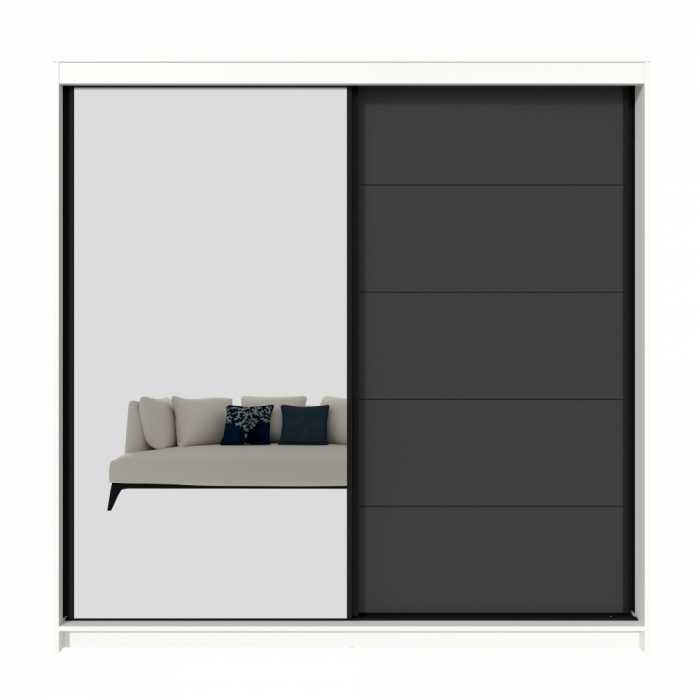 Dulap UC MP3, 200x60x200cm, Alb/Antracit [3]