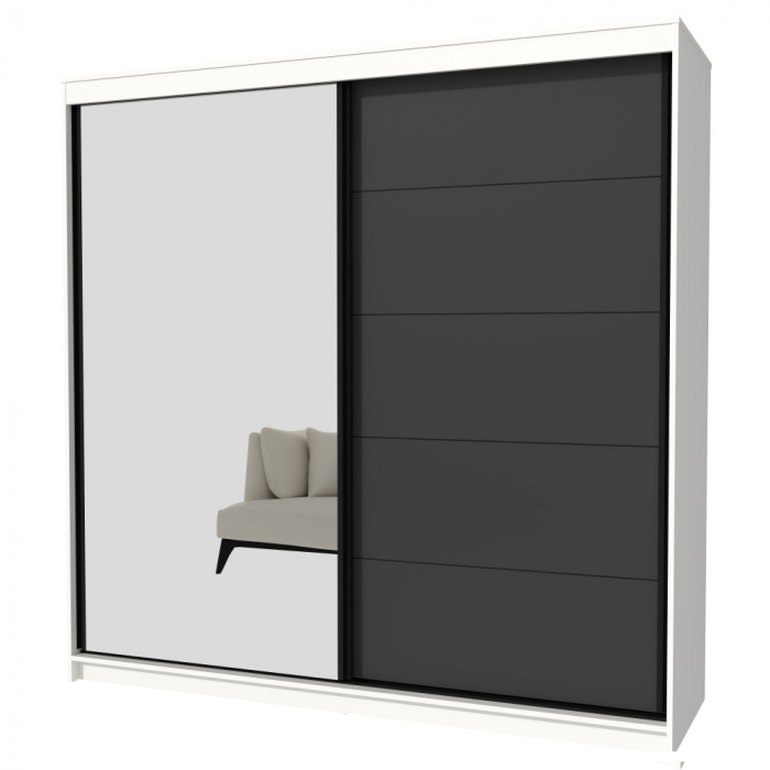Dulap UC MP3, 200x60x200cm, Alb/Antracit [4]