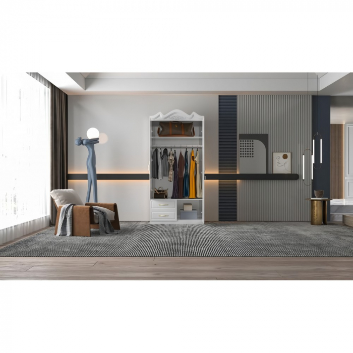 Dulap ZQW-032 MDF - 2U/2S, 100x50x200cm, alb [2]