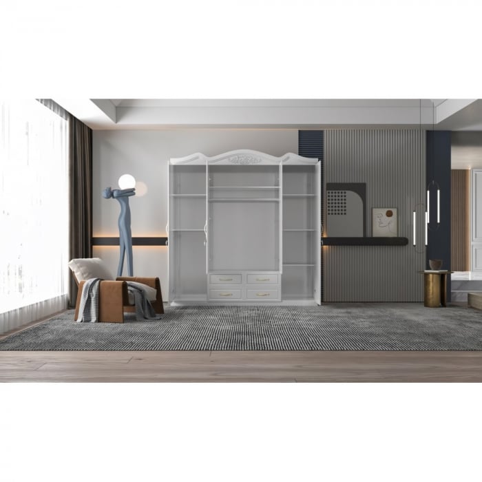 Dulap ZQW-034 MDF - 4U/4S, 200x50x200cm, alb [3]