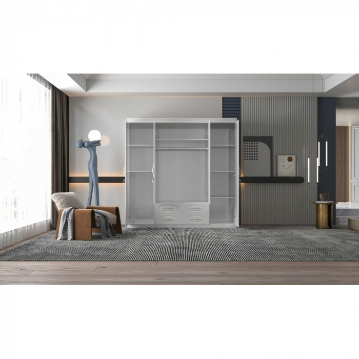 Dulap ZQW-038 MDF - 4U/4S, 200x50x200cm, alb [3]